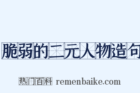 脆弱的二元人物造句是什么意思的图片